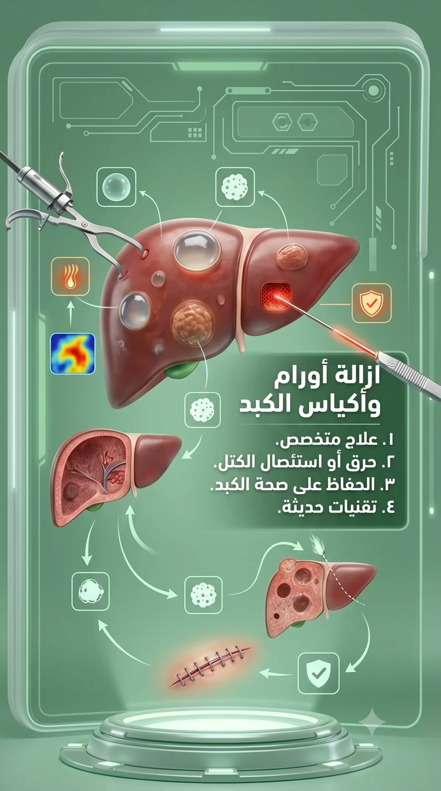 عملية إزالة أكياس وكتل الكبد